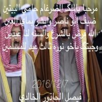 #فيصل_الحاذور الخالدي.        مرحبا بالملگ الضرغام حامي البيتين