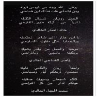 ابيات كل من الشاعر خالد العمّار الخالدي والشاعر ناصر الضاحي الخالدي والشيخ محمد المجدل